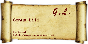 Gonya Lili névjegykártya